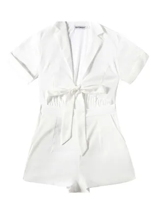 One-Piece Short Sleeve Robe White 