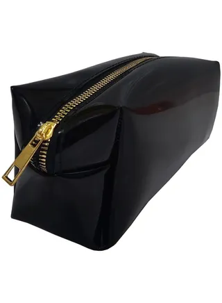 Makeup Transparent PVC Organizing Clutch Bag - Black 