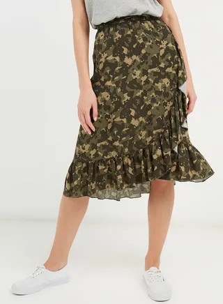 Camouflage Pattern Skirt Green 