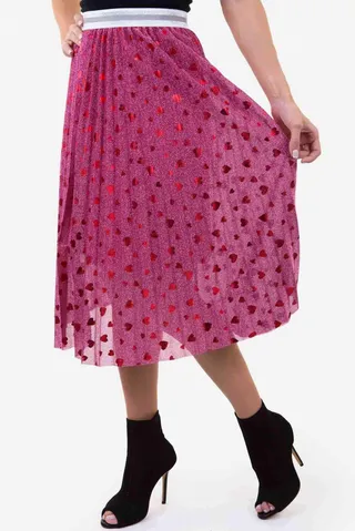 Tulle Heart Skirt Pink 