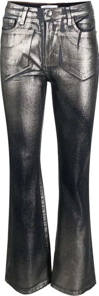 Metallic-Effect Laminated Jeans