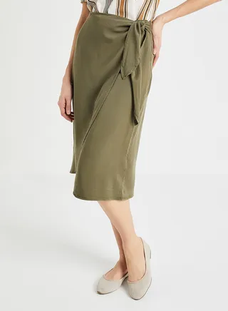 Wrap Front Skirt Olive 