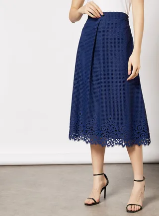 Entredeux Lace Skirt Navy 