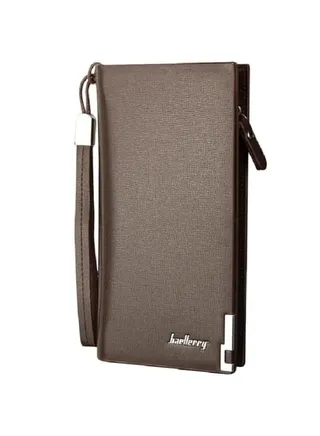 Brown Long Wallet | Multi-functional with Clips | Card Slots | ID Window | SIM Card Slots | Stylish and Practical Way to Carry Your Essentials 