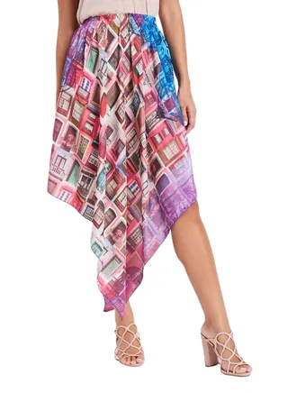 Printed Midi Length Skirts Multicolour 