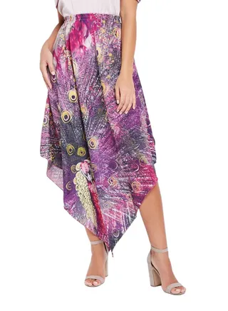 Printed Midi Length Skirts Multicolour 