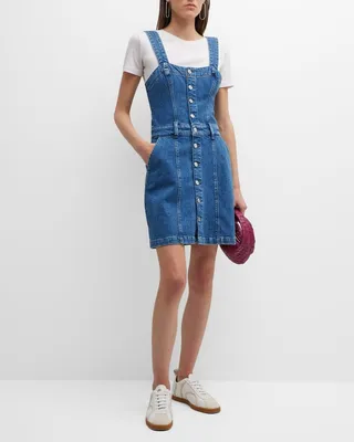 Maddy Button-Front Denim Mini Dress