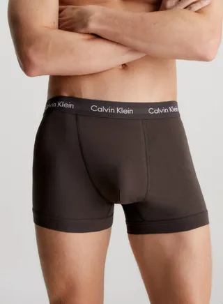 Men's 5 Pack Trunks - Cotton Stretch -  cotton elastane blend, Blue 