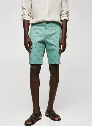 Printed Slim Fit Shorts 