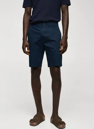 Printed Slim Fit Shorts 
