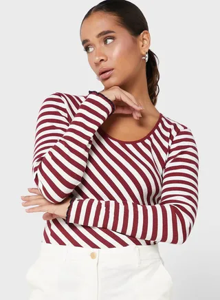 Scoop Neck Printed Sweater