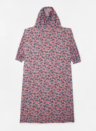 Praying Dress With Floral Prints And With Attached Veil 