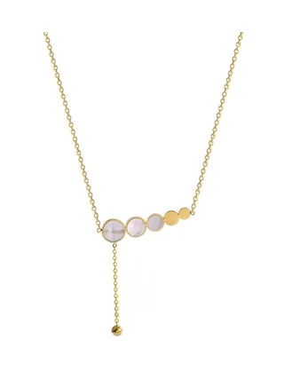 Gold Round Oyster Necklace 