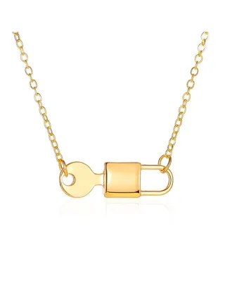 Simple key lock element necklace 