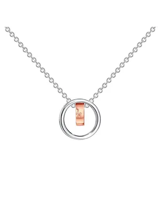 Beating Heart Series Double Ring Pendant Titanium Steel Necklace 