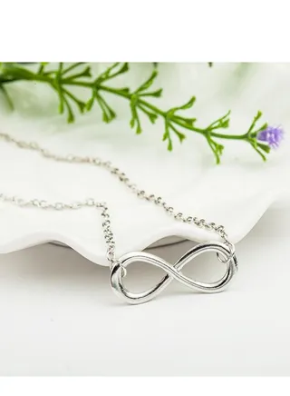 Horizontal 8 Character Necklace Female Personality Simple Letter Name Necklace Sterling Silver Digital Necklace Girl Jewelry 