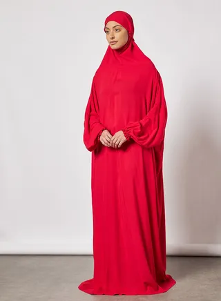 Praying Dress In Plain Colour And Attached Veil 