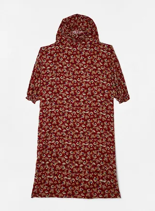 Praying Dress With Floral Prints And With Attached Veil 
