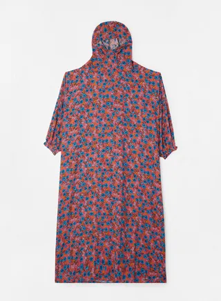 Praying Dress With Floral Prints And With Attached Veil 