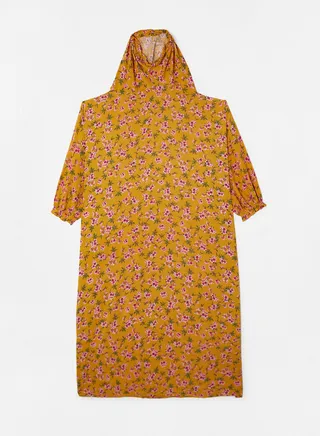 Praying Dress With Floral Prints And With Attached Veil 