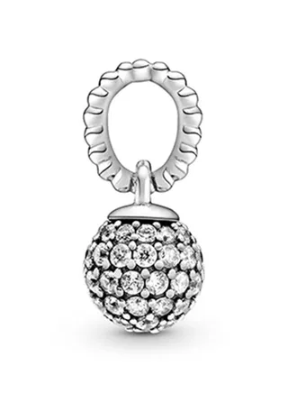 Sterling Silver Pavé Ball Cubic Zirconia Pendant 