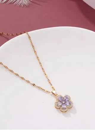 18k Gold Plated Cubic Zircon Necklace 