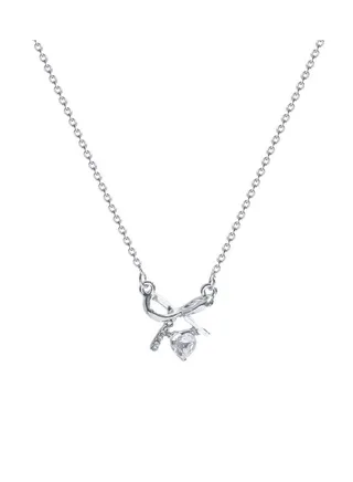 Retro Bow Heart Element Titanium Steel Necklace 