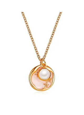 Simple Pearl Star Necklace 