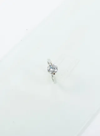 Platinum wedding ring with crystal clear stone size 7 