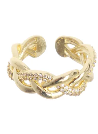 Gold Sparkle Ring - Free Size 