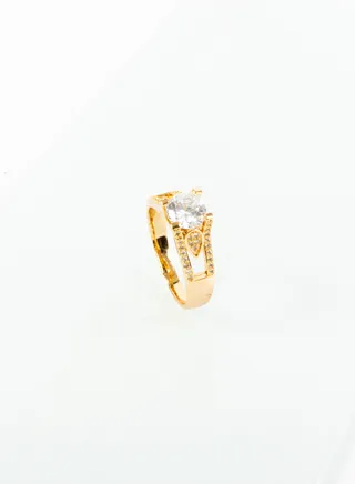 Chinese Gold Zirconic Ring Size 10 