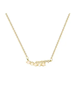 Opal Titanium Steel Necklace Gold Tone Plated 