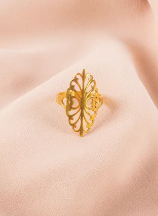 Stainless Steel Golden Ring Size 7/17 