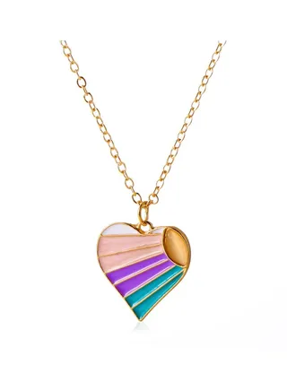 Devil's Eye Series Colorful Heart Necklace 