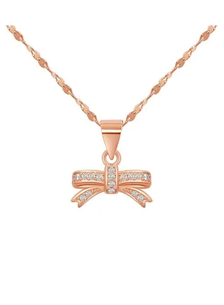 Irregular Bow Titanium Steel Necklace 