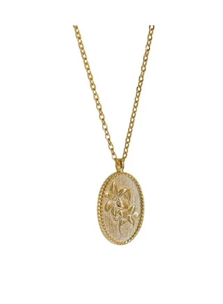 Double-sided Embossed Pendant Necklace Niche Design Clavicle Chain 