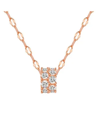 Beating Heart Series Full Diamond Small Waist Titanium Steel Necklace 