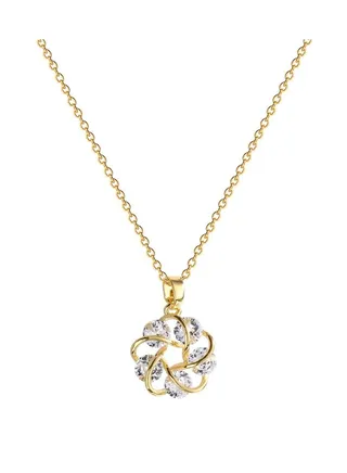 Flower Element Zircon Titanium Steel Necklace 