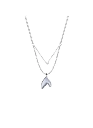 Mermaid Double Layer Necklace Silver 