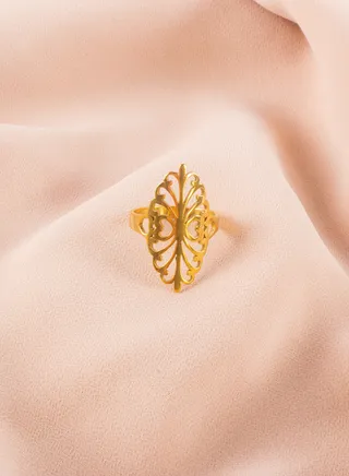 Stainless Steel Golden Ring Size 9/19 