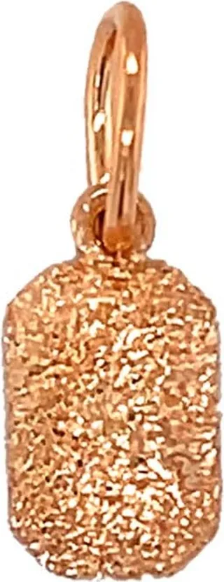 Small Sparkly Emerald Shape Rose Gold Charm