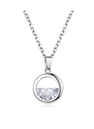 Simple Zircon Half Circle Necklace 