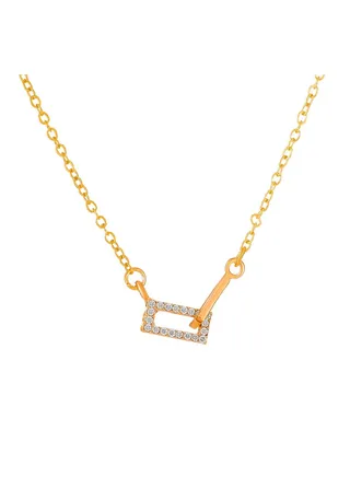Simple Geometric Zircon Square Necklace 