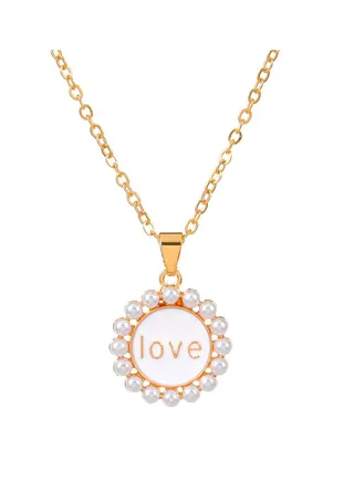 Vintage Alphabet Pearl Necklace 