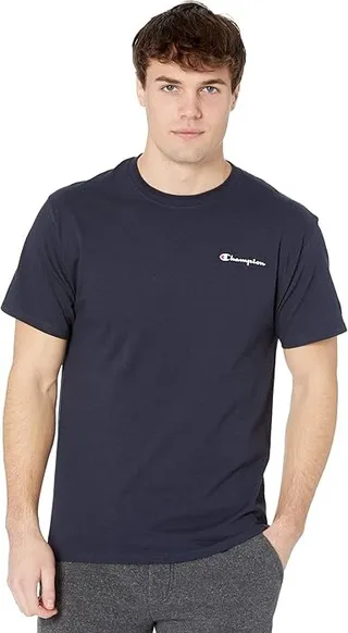 Champion Classic Graphic Small Logo Tee (Navy) Men's Clothing