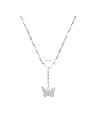 Vintage Butterfly Element Titanium Steel Necklace 