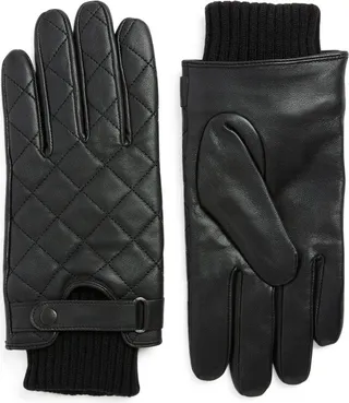 Barbour Quilted Leather Gloves