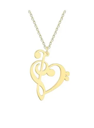Gold Plated Necklace With Music Tone Pendant 