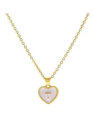 Zircon Heart Mother-of-Pearl Necklace 