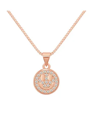 Double Sided Smiley Round Titanium Steel Necklace 